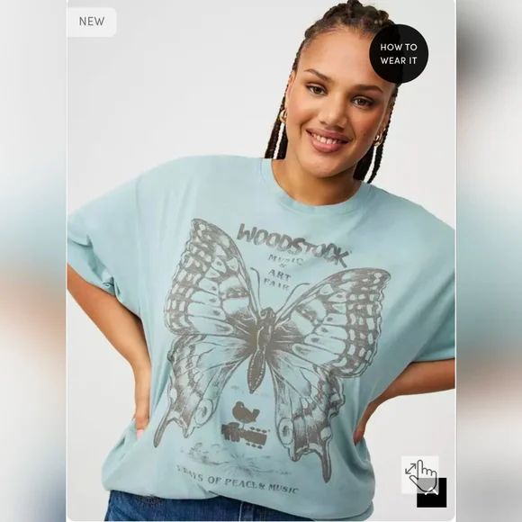 Woodstock Oversized Cotton Crew Tee - Picture 3 of 7